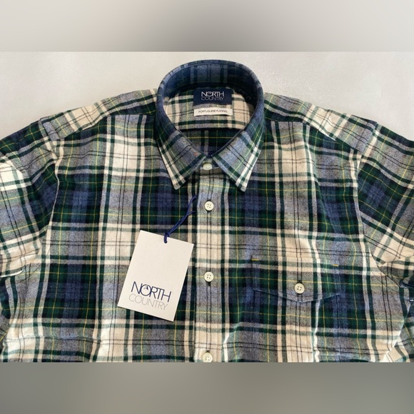 NEW-Size S Mens North Country Long Sleeve Button Down Shirt PortugeseFlannel Grn - Picture 8 of 12